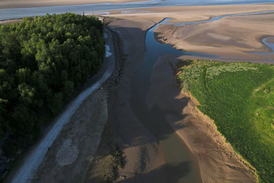 High angle view of road