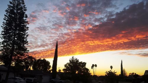 Scenic view of cloudy sky at sunset