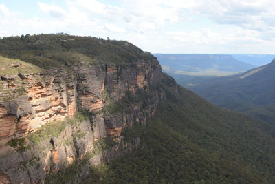 Scenic view of rocky mountains against sky