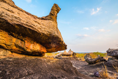 Rock formations against sky