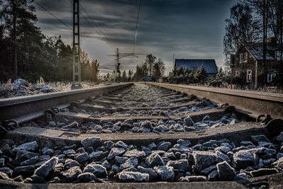 Railroad tracks against sky