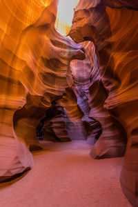 Low angle view of rock formations in cave