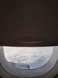 View of sky seen through airplane window