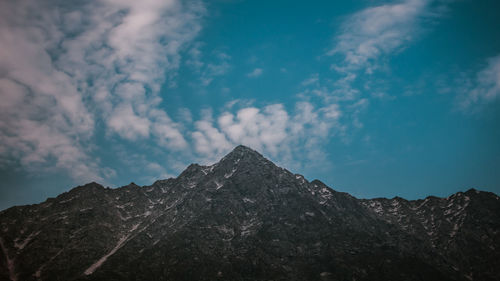 Low angle view of mountain against sky