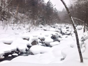 View of snow covered land