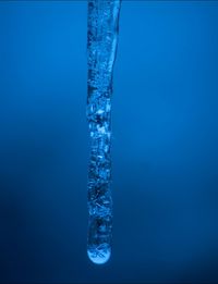 Close-up of water against clear blue sky