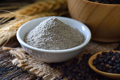 Close-up of food in bowl on table