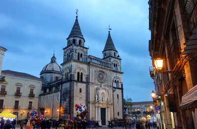 Low angle view of buildings against sky