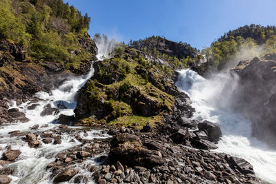 Låtefoss the twin waterfall