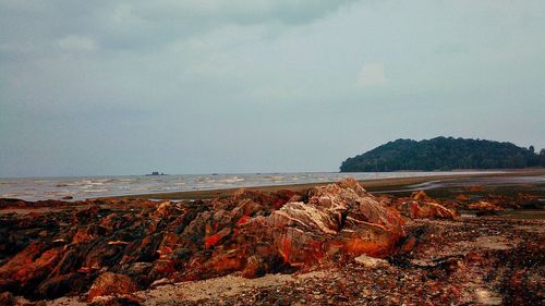 Scenic view of beach against sky