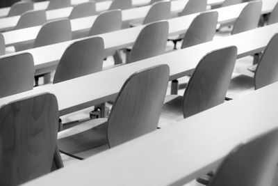 Full frame shot of empty chairs