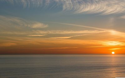 Scenic view of sea at sunset