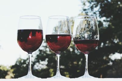 Close-up of beer in wineglass