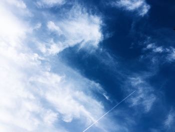Low angle view of vapor trail in sky