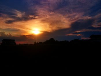 Silhouette of landscape at sunset