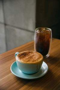 Close-up of coffee on table