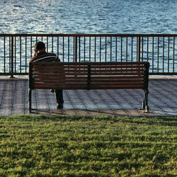 People relaxing in water