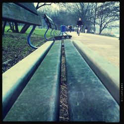 Man in park during winter