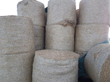 Close-up of stack of hay