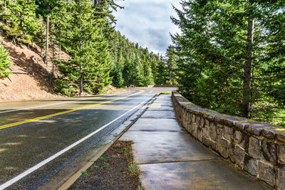 Viewpoint parking area along the road at hurricane ridge in washington state.