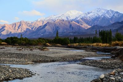 Scenic view of snowcapped mountains against sky from the himalayas 