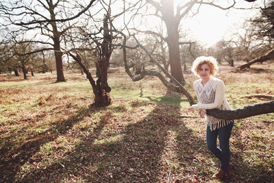 Full length of girl standing in park