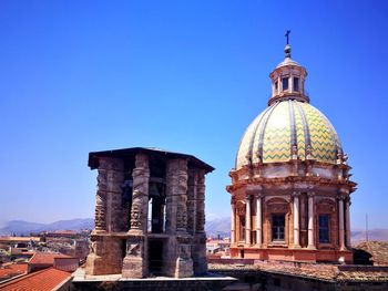 View of cathedral against clear blue sky