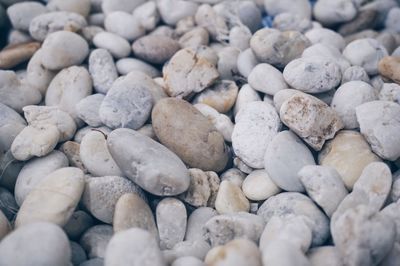 Full frame shot of pebbles at beach