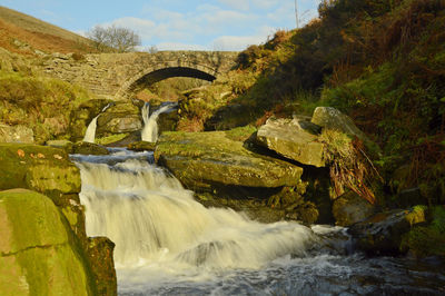 Scenic view of waterfall