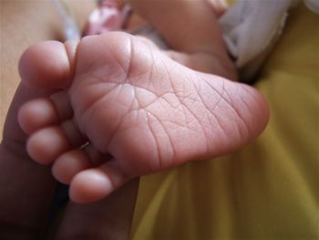 Close-up of human feet
