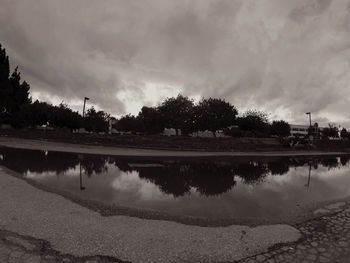 Reflection of clouds in lake