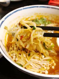 Close-up of soup in bowl