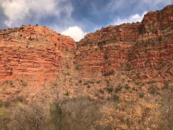 Scenic view of rocky mountains against sky