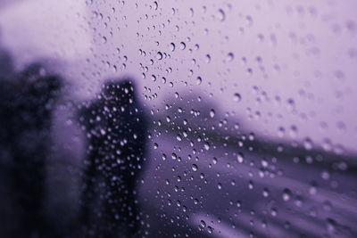 Full frame shot of wet glass window