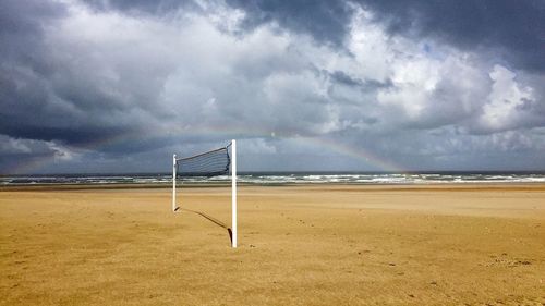 Scenic view of beach against sky