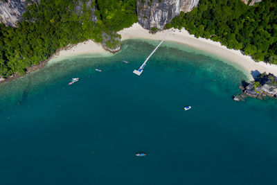 Amazing thailand high season beautiful seascape aerial view ao nang beach island 