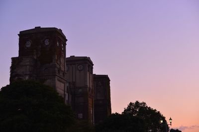 Low angle view of built structure against clear sky