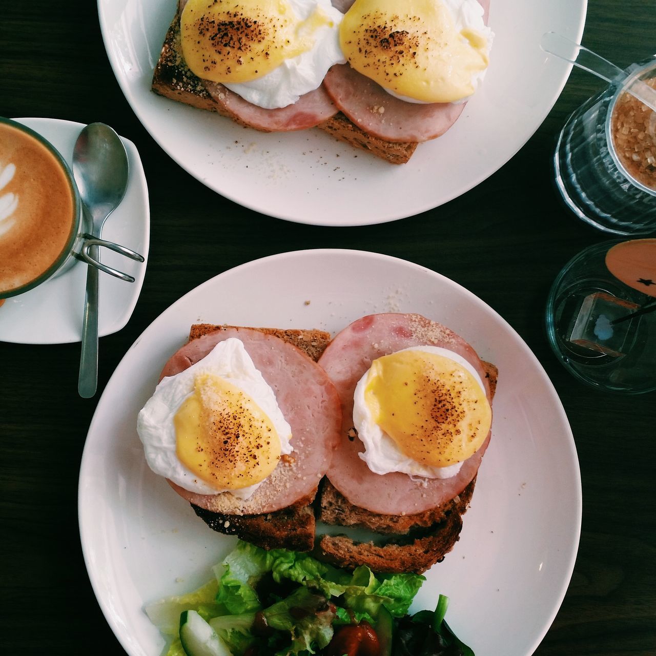 food and drink, food, freshness, ready-to-eat, plate, indoors, still life, table, serving size, indulgence, bread, breakfast, meal, healthy eating, slice, high angle view, served, sweet food, close-up