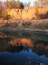 Reflection of trees on lake during autumn