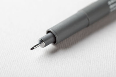 High angle view of pen on table