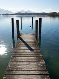 Wooden pier on lake