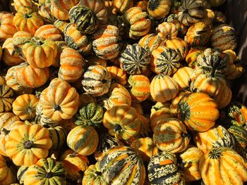 Full frame shot of pumpkins at market