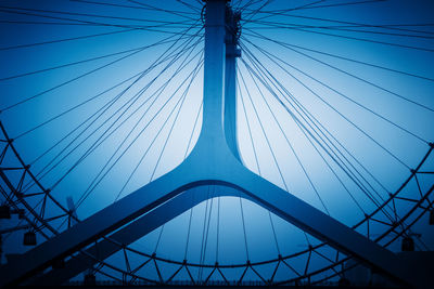 Low angle view of suspension bridge