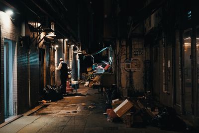 People working in abandoned building