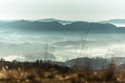 Scenic view of mountains against sky