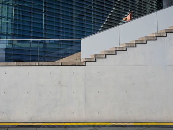 Low angle view of concrete staircase at building