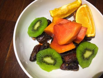 Close-up of fruits in plate