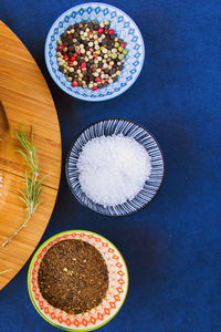 High angle view of fruits on table