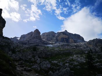 Scenic view of rocky mountains against sky