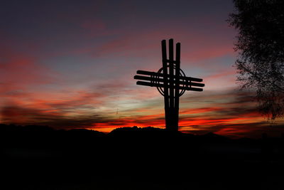 Silhouette landscape at sunset